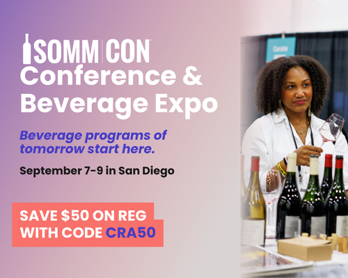 Beverage programs of tomorrow start here. Join us at Somm | Con this September. Use code CRA50 to save $50 on registration.