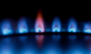 Close up of gas on fire