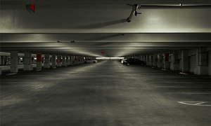 View of an Almost Empty Multi-storey Car Park
