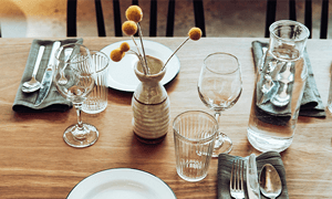 Elegant Dinner Table Setting for Two