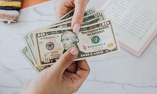 People exchanging money. 